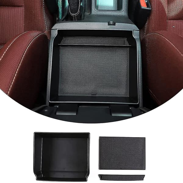 Til 2015-2021 Center Console Organizer Bakke Armlæn Opbevaringsboks Indsæt Holder Tilbehør Sort