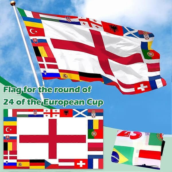 Flag til ottendedelsfinalen i EM-hjemmefester Dekoration 90x150CM 1pcs