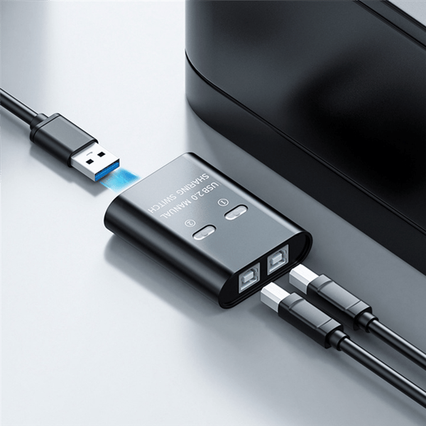 2 Port Manuel USB-switch U-disk-printerenhed To computere Deler 2 i 1