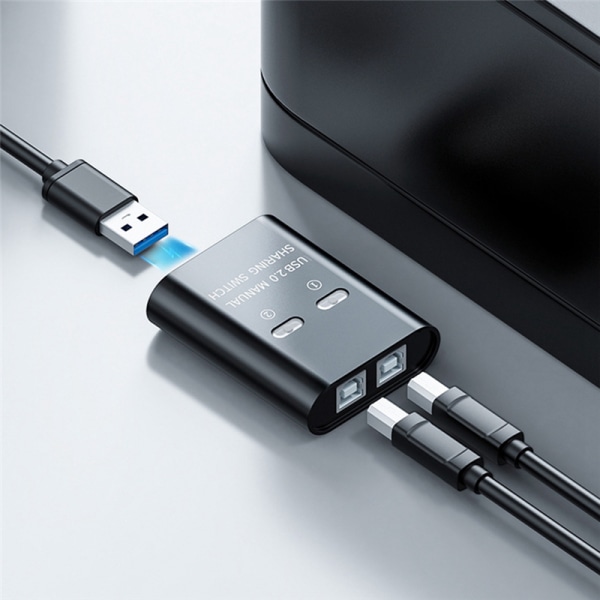 2-porttinen manuaalinen USB-kytkin U-levylle, tulostinlaitteelle, kahdelle tietokoneelle, jakaja 2-in-1