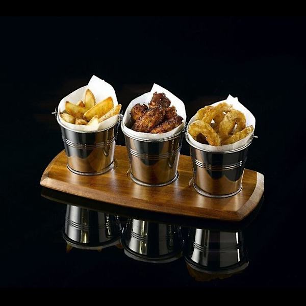 12 stk. Mini Tinnfat Metallbøtte Ising Pommes Frites Tinnbøtte