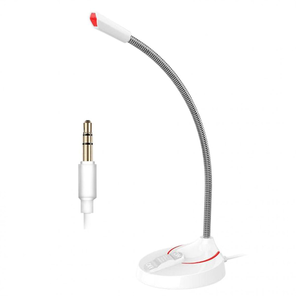Mini-mikrofonin USB / 3,5 mm kondensaattorimikrofoni PC-tietokoneelle F12 valkoinen 3,5 mm