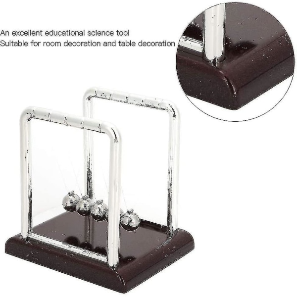 Vuggebalancekugler i rustfrit stål, metalsvingende bolde med base Stress Relief Legetøjsskrivebord
