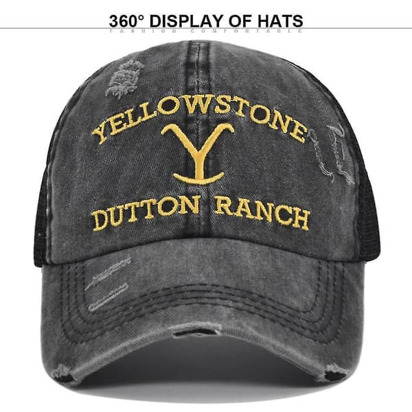 Yellowstone Dutton Ranch Baseball Caps Justerbar Broderte Caps (a)