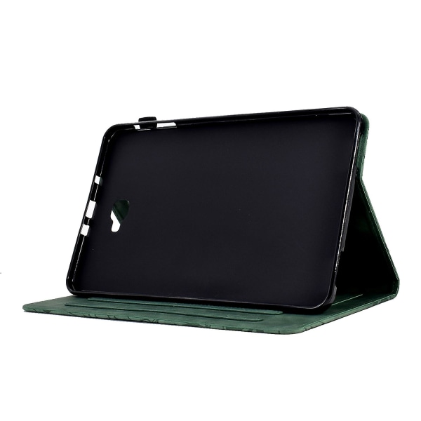 For Samsung Galaxy Tab A 10.1 (2016) T580 T585 Pu lær nettbrettstativ-veske påtrykt trekortholderdeksel Green