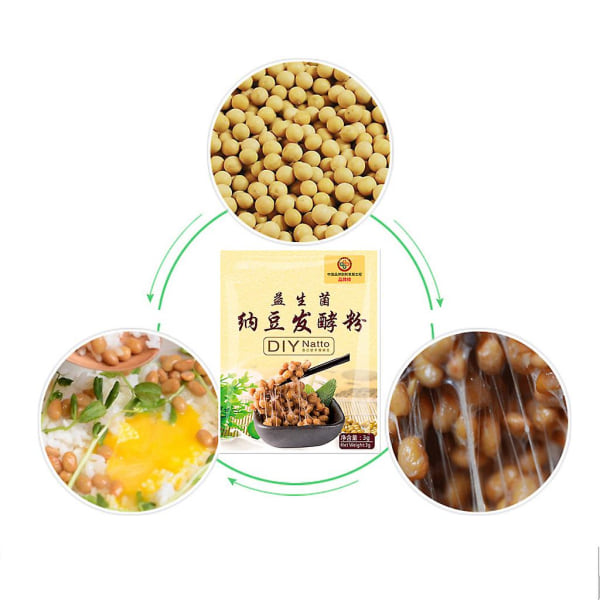 3g Diy Natto -jauhe Bacillus Subtilis Nattokinase Agent Syötävät ruokatarvikkeet tahmeiden fermentoitujen soijapapujen valmistukseen Ruoansulatuskanavan säätely