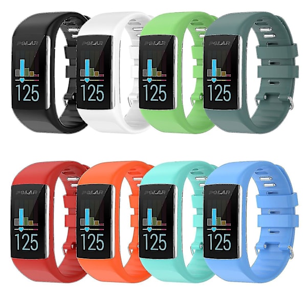 Blød silikonesportsrem til Polar A360 A370 smartwatch (størrelse: hvid)
