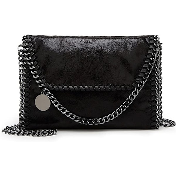 Damen Handtaschen, Elegante Umhängetaschen, Messenger Bags Black (black chain)