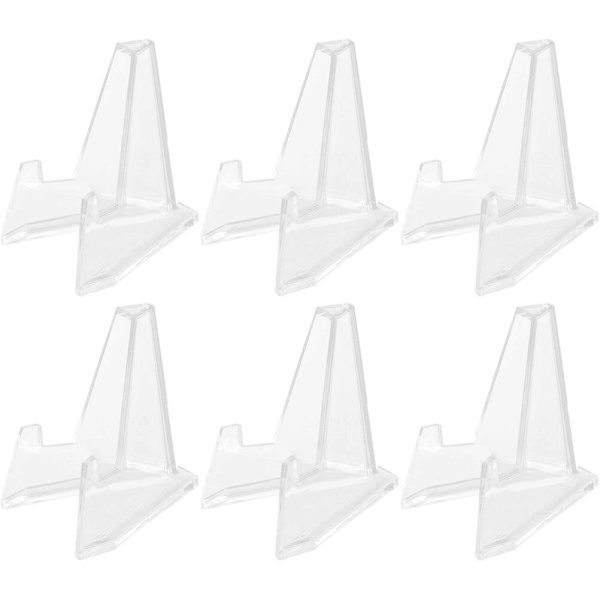 6 stk. gennemsigtige badge-displaystativer - stabile badge-displayholdere