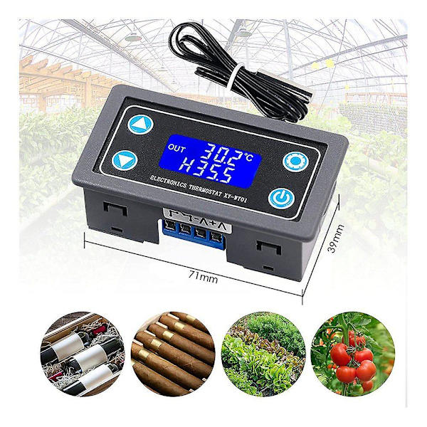 Digital temperaturregulator 12v 24v LCD-display digital termostat høj præcision temperaturstyringsmodul køling opvarmning automatisk panel