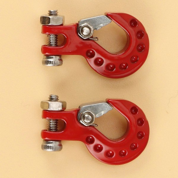 2 stk. metall tilhengerkrok vinsjkrok dekorasjon for 1/10 RC Crawler bil Axial SCX10 TRX4 D90 oppgraderingsdeler, 1