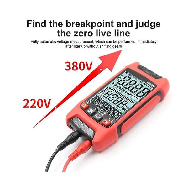 Fs2202 Auto Range Multimeter 9999 Tællinger Trms Ac Dc Voltmeter Amp Ncv Modstand Kapacitans Transi