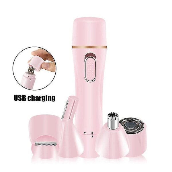 Usb-oppladbar 4-i-1 kvinnebarber multifunksjonell elektrisk epilator damehårtrimmer