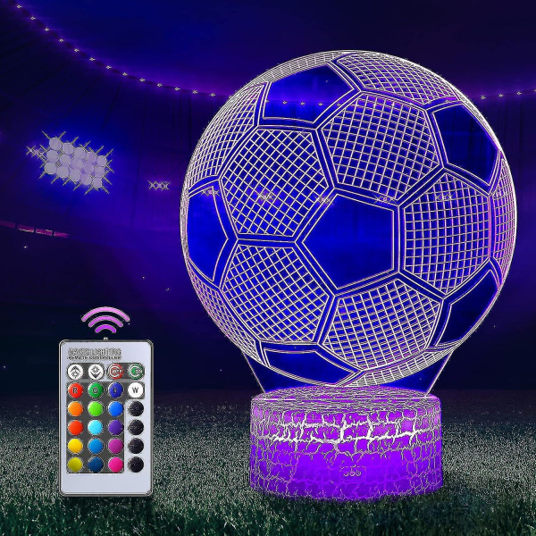 Fotbollsnattlampa, 3d LED optisk illusionsljus Barn Nattlampa, Fotbollsillusion Natt Effekt Sovrum Sängbord