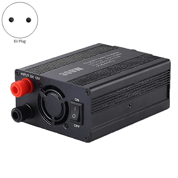 300W Strømomformer DC12V til AC220V 230V Strømkobler Splitter Dobbel USB Rask Lading Bil Strøm