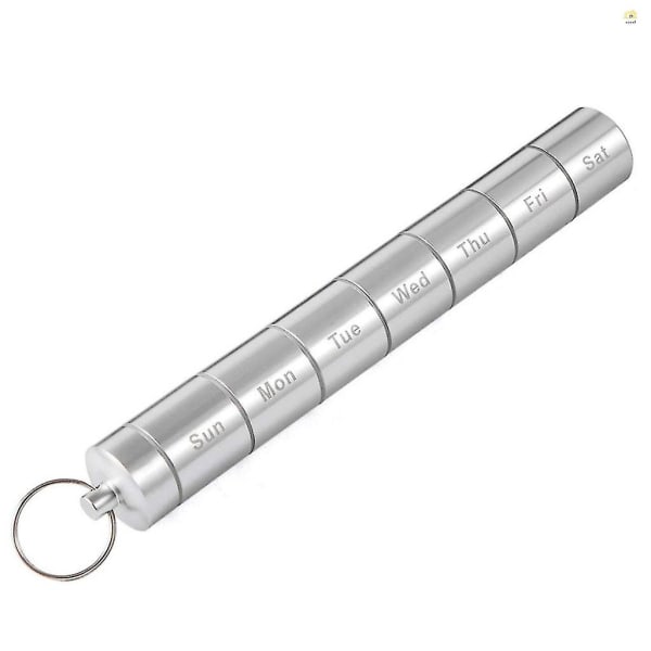 Viikkokohtainen Pill Organizer - Alumiiniseos - Matkalle - 7 Päivän Pill Case - Päivittäinen