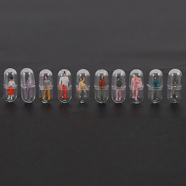 10 stk./parti Transparent Kapsel Skal Plastik Pillebeholder Pille Etuier Flaske Splittere Kapsel Figu