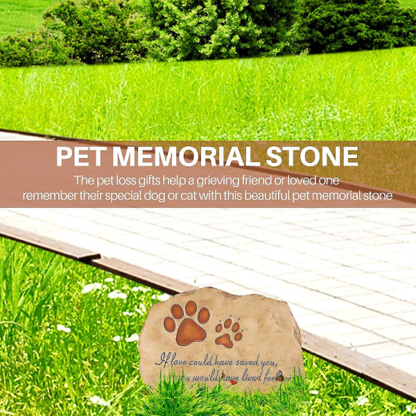 Lemmikkieläinten muistokivimerkki koiralle tai puutarhaan rakastetulle haudalle hautakivi Hautakivi Lemmikin G menetys