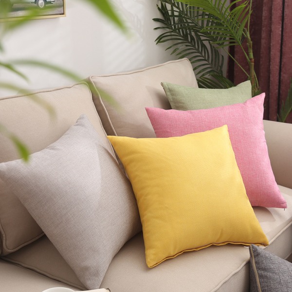 Vanntett lin utendørs pute, sofa dekorasjon, hage pute (safir blå Sapphire Blue 55*55cm