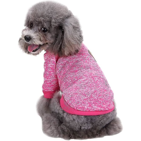 Wekity Lemmikkikoiran vaatteet Neuleet Koiran neule Pehmeä paksuuntuva Lämmin Pup Dogs Paita Talvipentupusero koirille (ruusunpunainen, Xs)