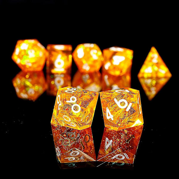 Polyhedrisk Terning Sæt 7 Dele Skarpe Håndlavede Terninger Med Skarpe Kanter Til Rpg Bordspil Pathfinder