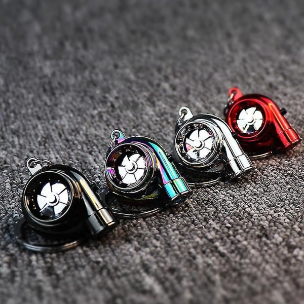 Elektrisk Mini Turbo Turbolader Nøkkelring Spinning Turbine Nøkkelring Anheng