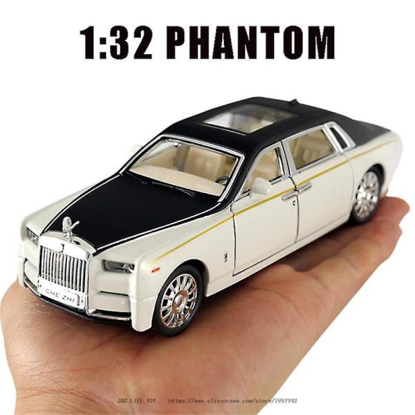 1/32 Alloy Diecast Rolls-Royce Phantom malli Leluautosimulaatio painevalut ja leluajoneuvot Sound Light Collection Lelut pojille lahja