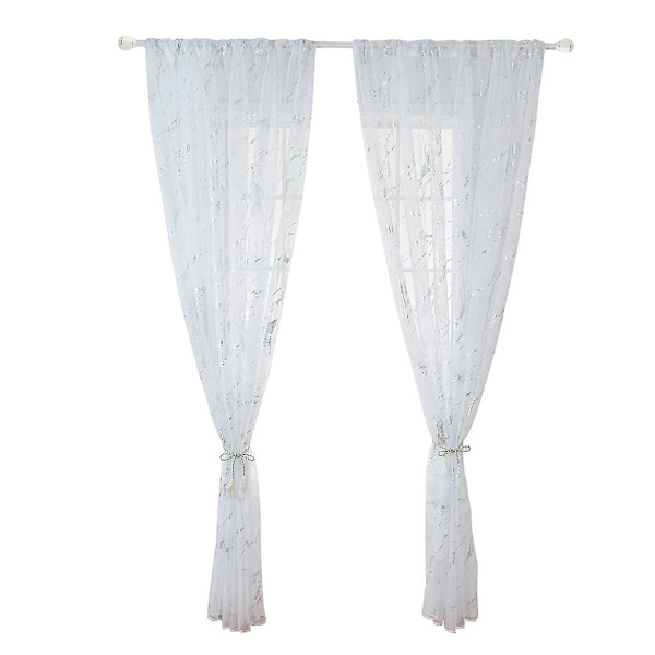 Marmor Mønster Vindue Gardin Sheer Divider Panel Halv-sort-out Vindue