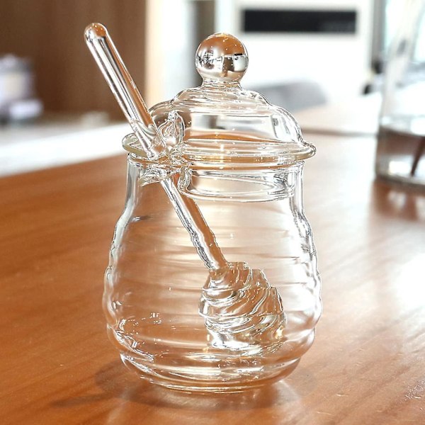250 ml honningkrukke med dipper sæt glas dippere mini krukker S