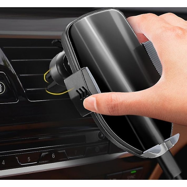 10w 360 graders rotation Qi intelligent sensor bil trådløs opladningsholder med sugekop (sort)