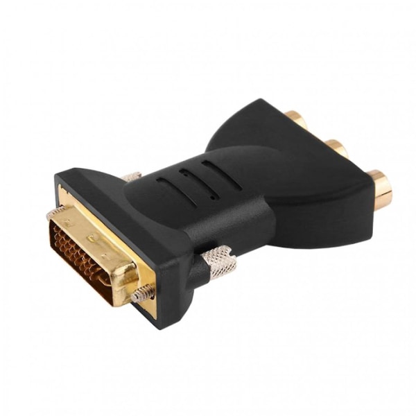 Dvi-i 24+5 hann til 3 Rca hunn svart adapterkonverter Hdmi-kabel