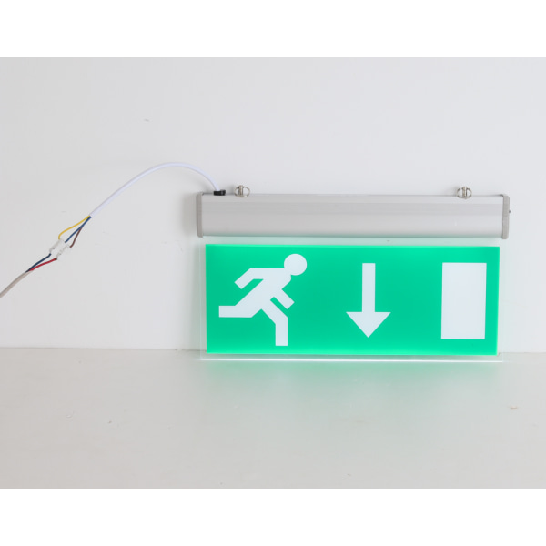 LED White Letter Brann Nødutgang Lysskilt Sikkerhetsevakueringsindikator (