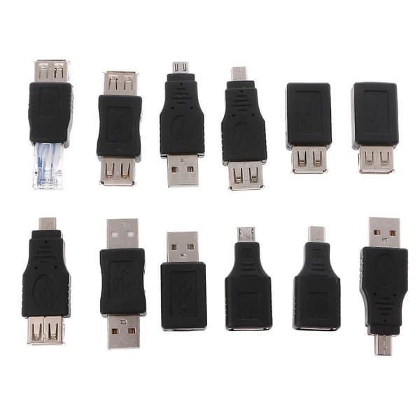12 kpl/setti USB 2.0 A -uros Micro B -naaras sovitinadapteri