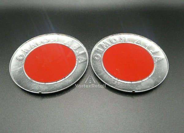 2x 74mm Alfa Romeo Emblemmerker Panser