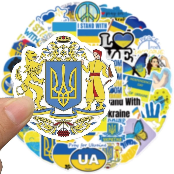 50 kpl/pakkaus I Stand With Ukraine -tarra