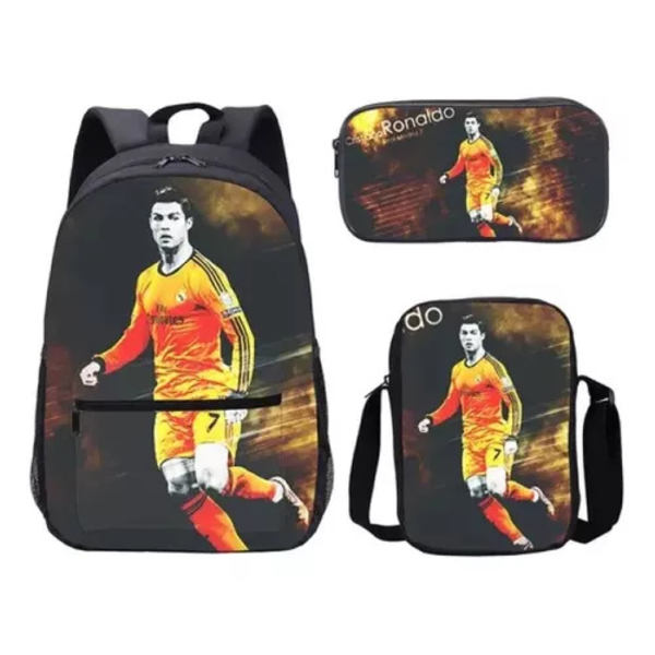 3 kpl/setti jalkapallo tähti reppu opiskelija koululaukku 38 pencil case