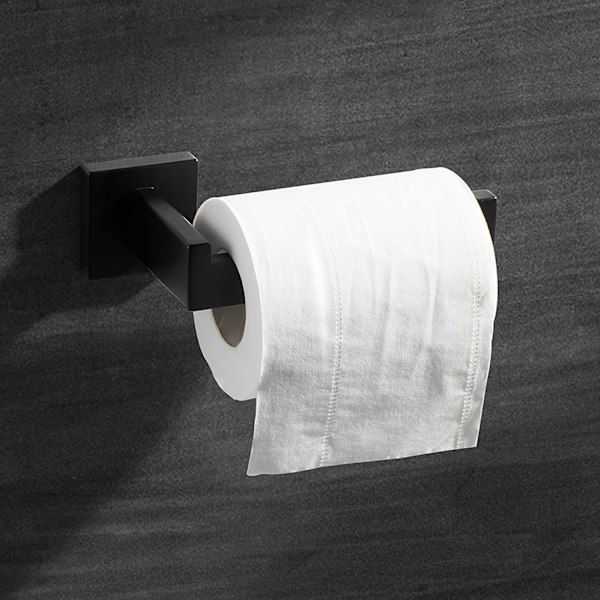 Mattamusta WC-paperiteline seinäkiinnityksellä, ensiluokkainen 304 ruostumattomasta teräksestä valmistettu WC-paperiteline kylpyhuoneeseen, ruostumaton (neliö)