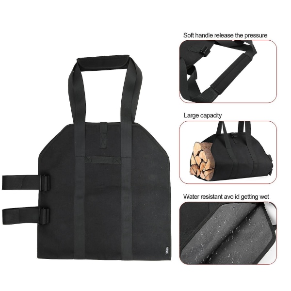 Bæretaske med håndtag-stor Holdbar Oxford-opbevaringstaske-heavy duty-vandtæt-med polstrede stropper, sort