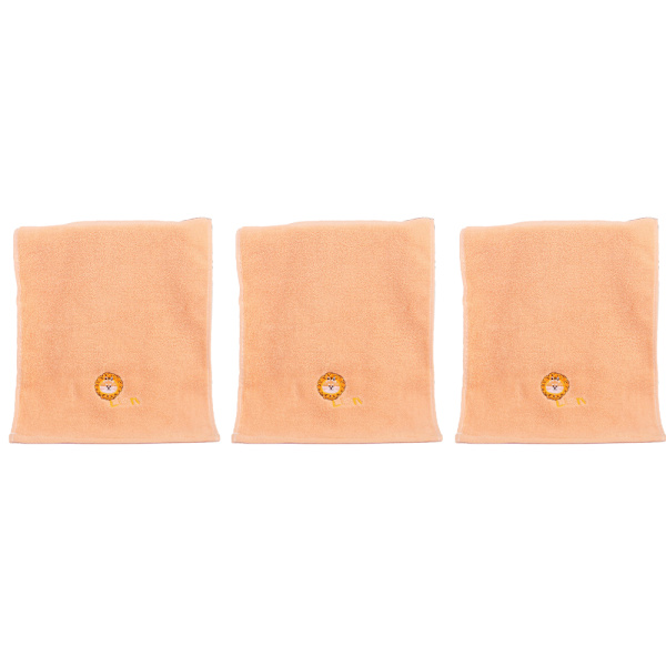 Handduk 3 Tjocka Absorberande Små Handdukar för Ansiktsrengöring, Hem Spets Cartoon Handdukar 25*50cm orange