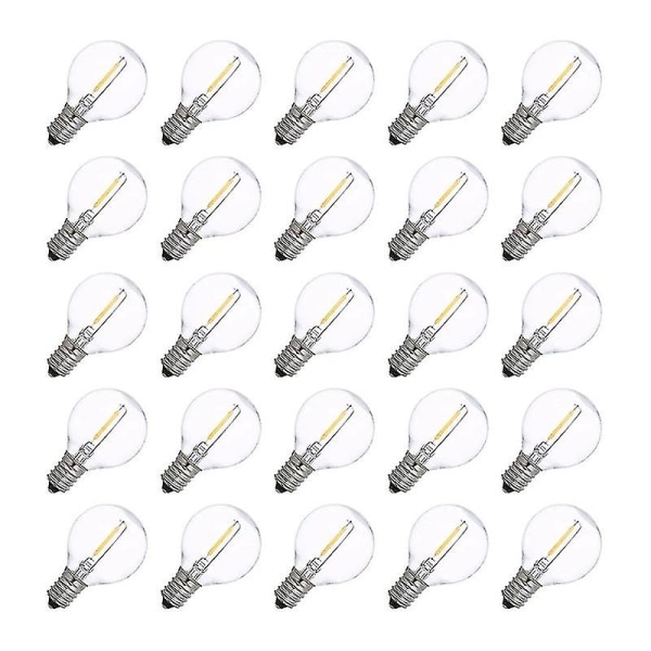 25 stk Led G40 E14 Erstatningslyspærer 0,6w 2700k Led Filament Lys