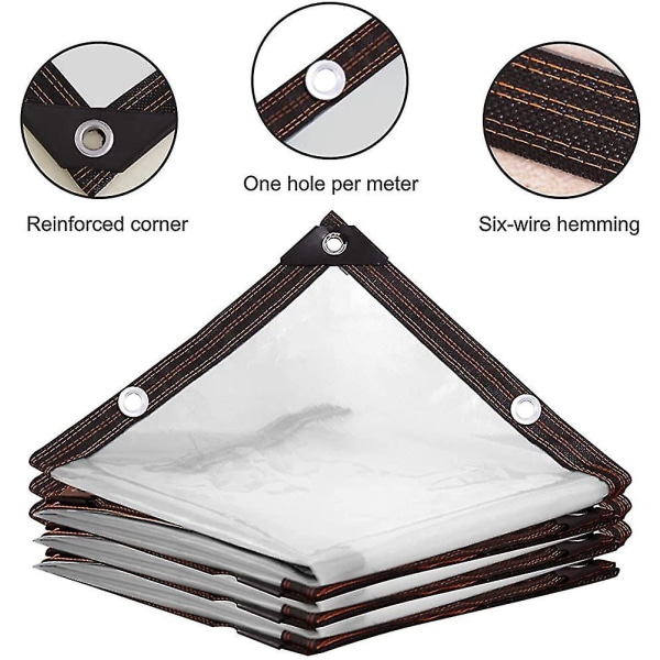 Kirkkaat peitteet, pölytiivis sateenkestävä suojapeite, jossa on läpinäkyvä metalliläpivienti
