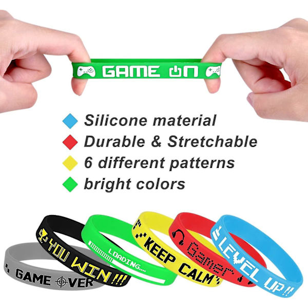 18 st Videospel Armband Gummi Armband Spel Fest Armband Tillbehör