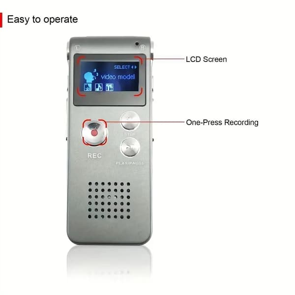 Multifunksjonell Oppladbar 8GB 650 Timer Digital Lydopptaker MP3-spiller