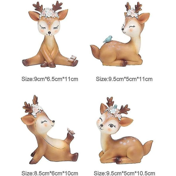 Kitz-hahmo, koristeelliset koristeet, koriste-hahmot Kitzin miniatyyri 3d-bambi, eläinfiguurit