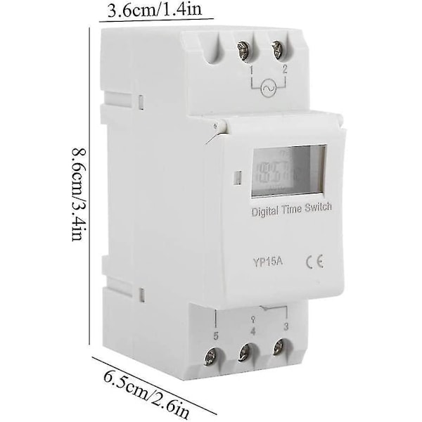 15a Din-skena programmerbar switch med digital LCD-programmering