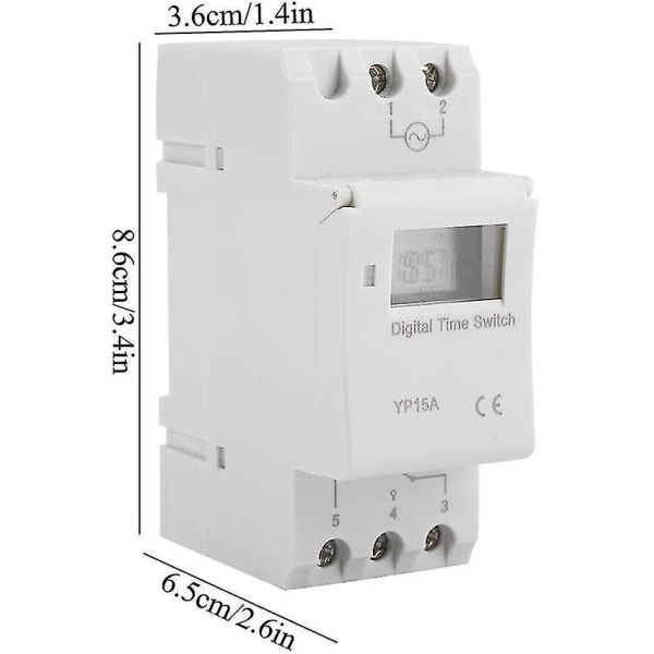 15a Din-skinne programmerbar switch med digital LCD-programmering