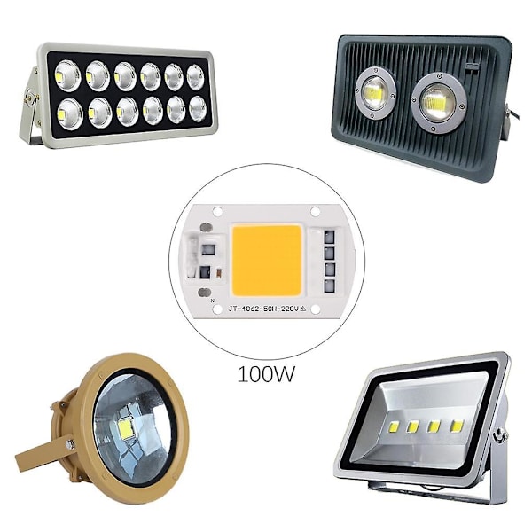 220v LED-projektør 20/30/50w Koldt/varmt hvidt Cob-chip Smart Ic