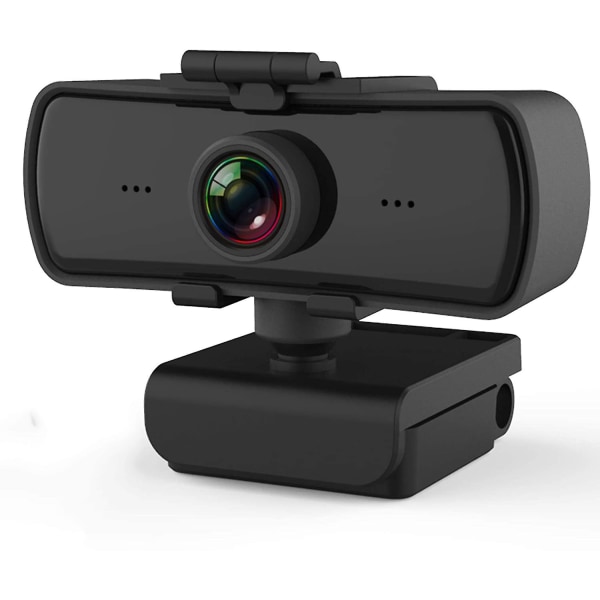 1080p op til 2k-webkamera, HD-webkamera med mikrofon og privatcover, usb-computerkamera, vidvinkelwebkamera, plug and play, videoopkald