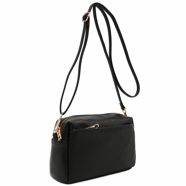 Triple Zip Small Crossbody Bag