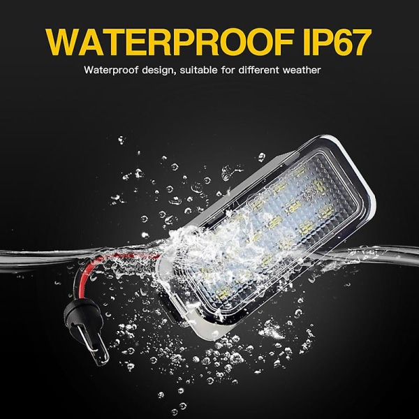 2x LED Nummerpladelys til Ford Focus Mk II Fiesta Mk VII Mondeo Mk IV Kuga S-max 2008-2019
